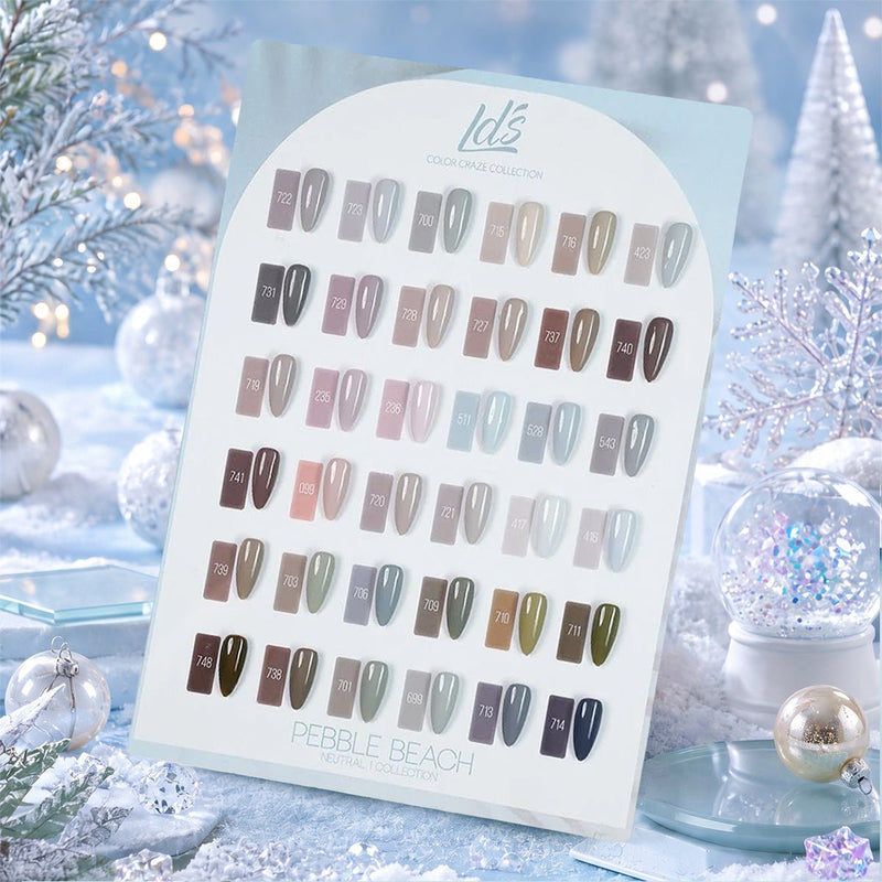 LDS Set of 36 Gel Polish (0.5oz) - Neutral 2 - Pebble Beach Collection - DTK Nail Supply