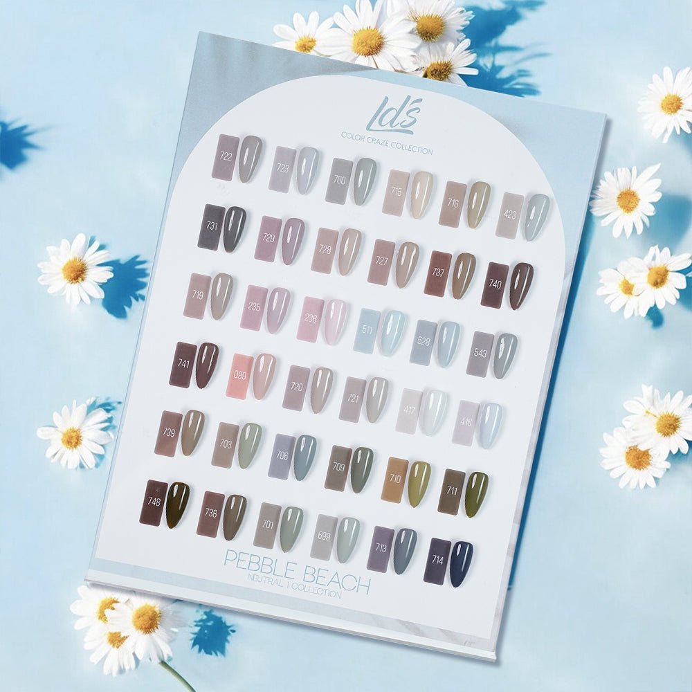 LDS Set of 36 Gel Polish (0.5oz) - Neutral 2 - Pebble Beach Collection - DTK Nail Supply