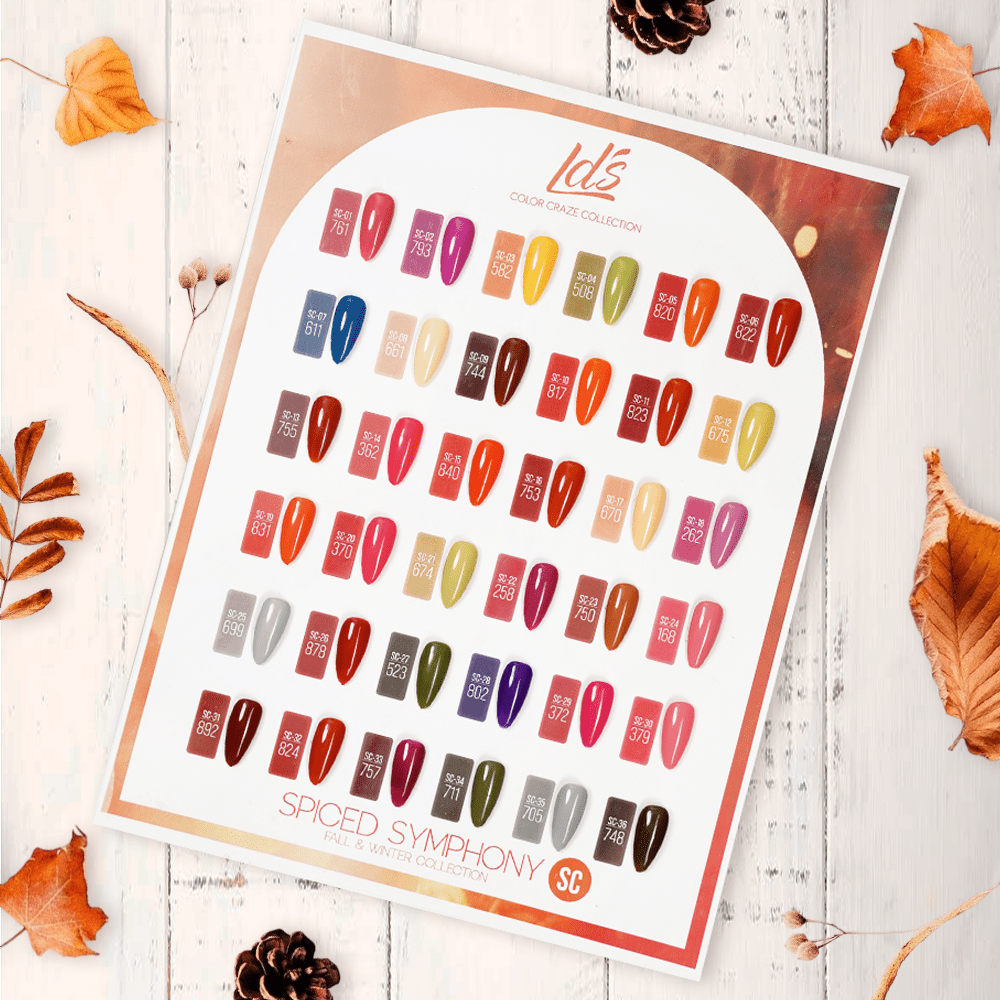 LDS Set of 36 Gel Polish (0.5oz) - Spiced Symphony Fall & Winter Collection - DTK Nail Supply