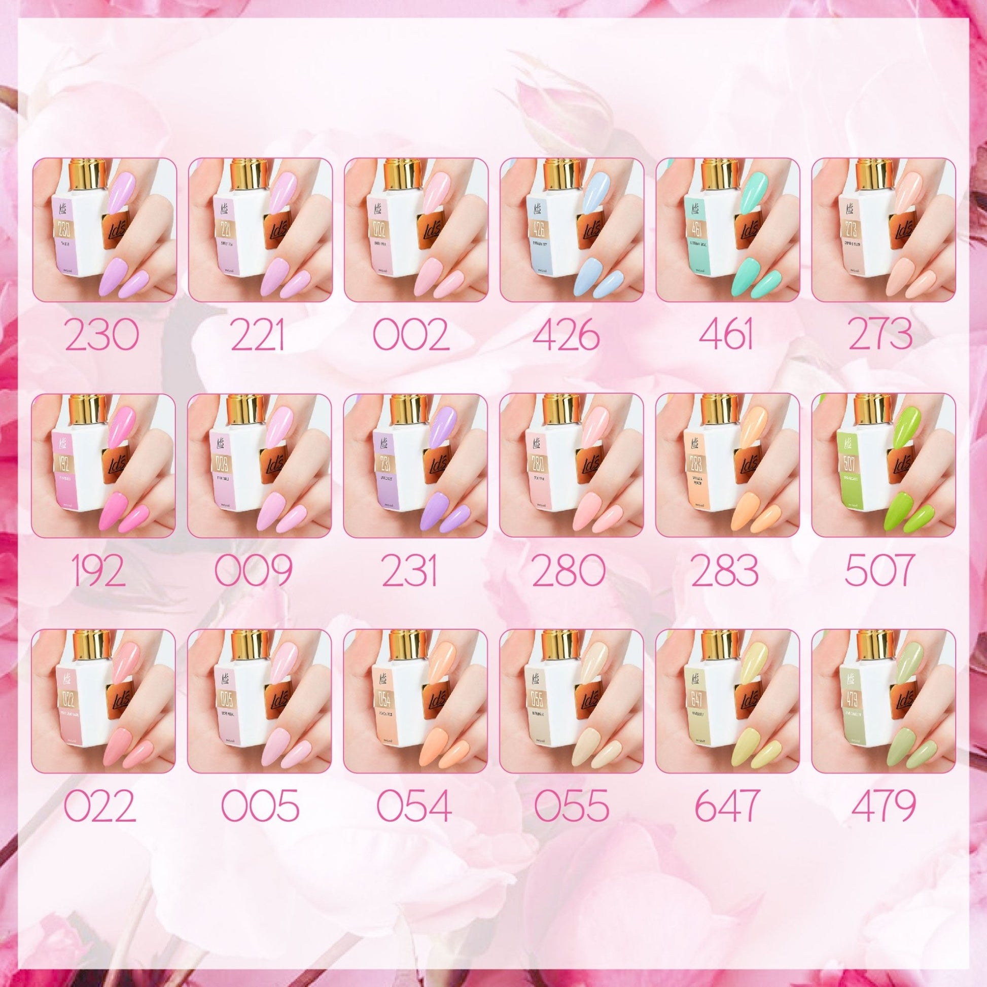 LDS Set of 36 Gel Polish (0.5oz) - Spring 1 - Petal Playground Collection - DTK Nail Supply