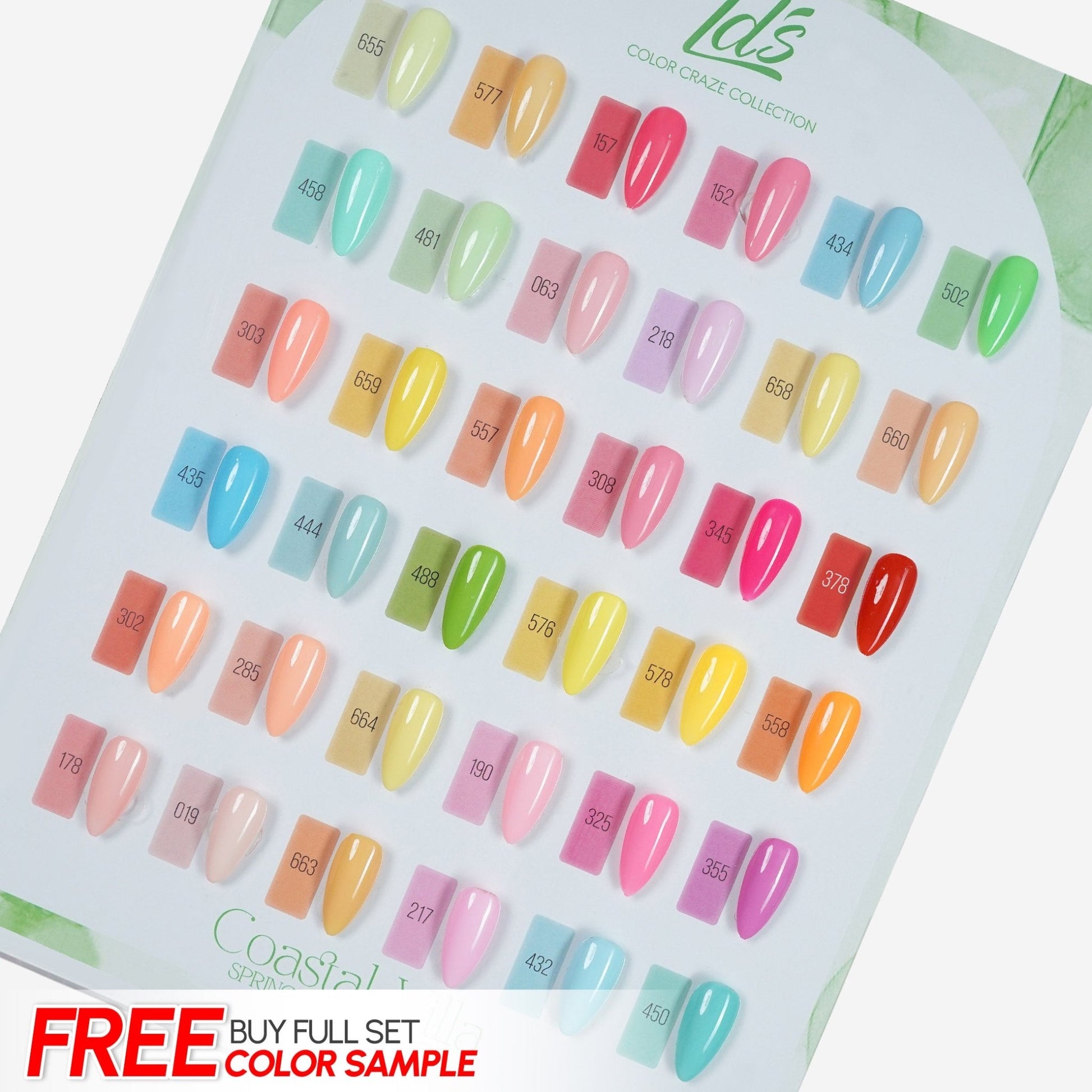 LDS Set of 36 Gel Polish (0.5oz) - Spring 2 - Coastal Villa Collection - DTK Nail Supply
