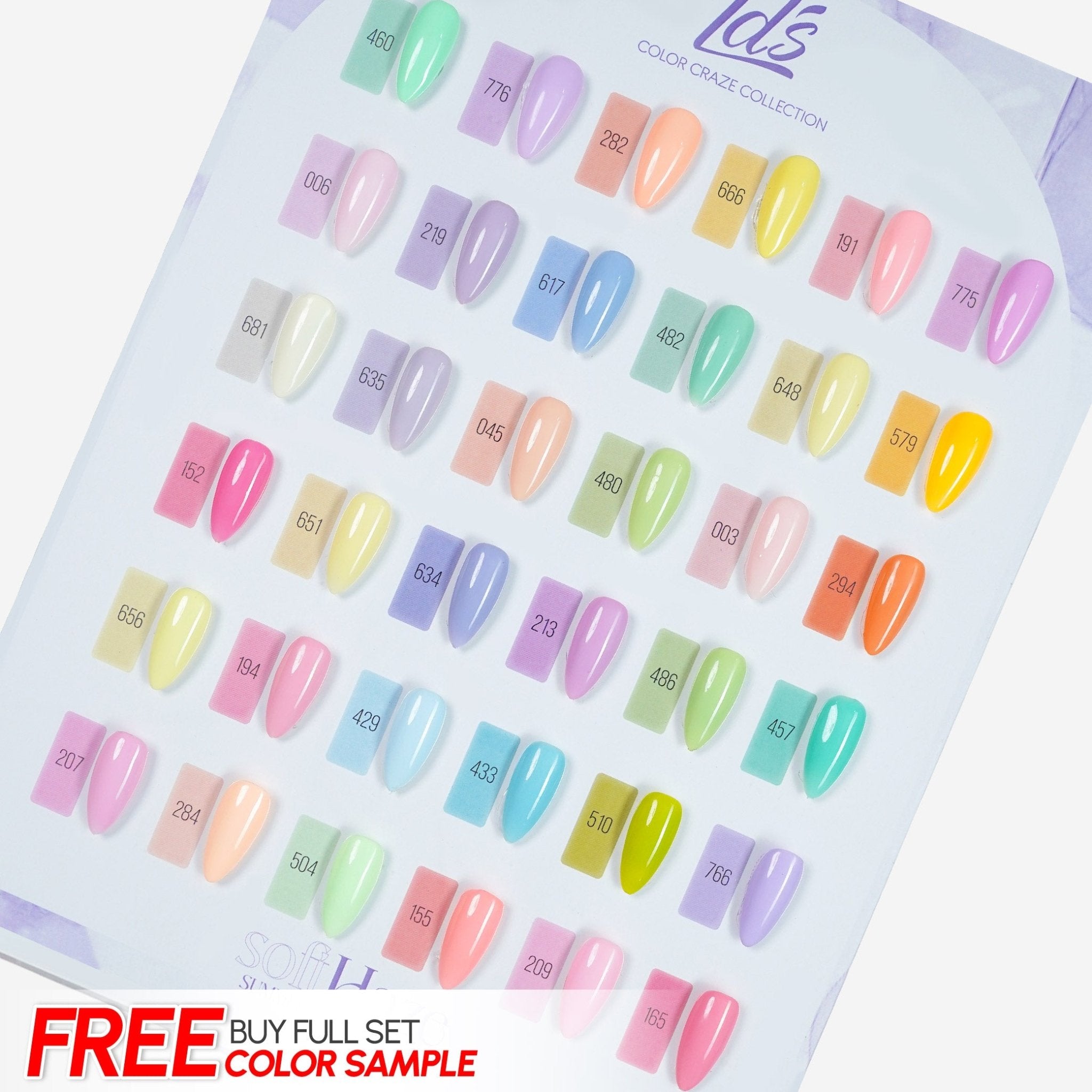 LDS Set of 36 Gel Polish (0.5oz) - Spring 4 - Soft Haze Collection - DTK Nail Supply