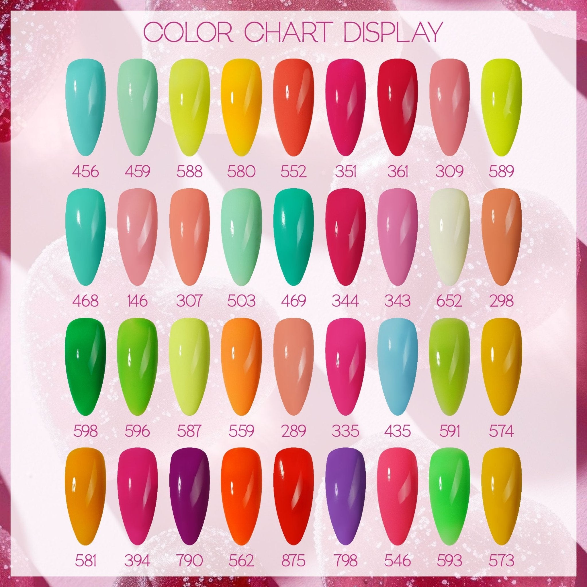 LDS Set of 36 Gel Polish (0.5oz) - Summer 1 - Retro Rampage Collection - DTK Nail Supply