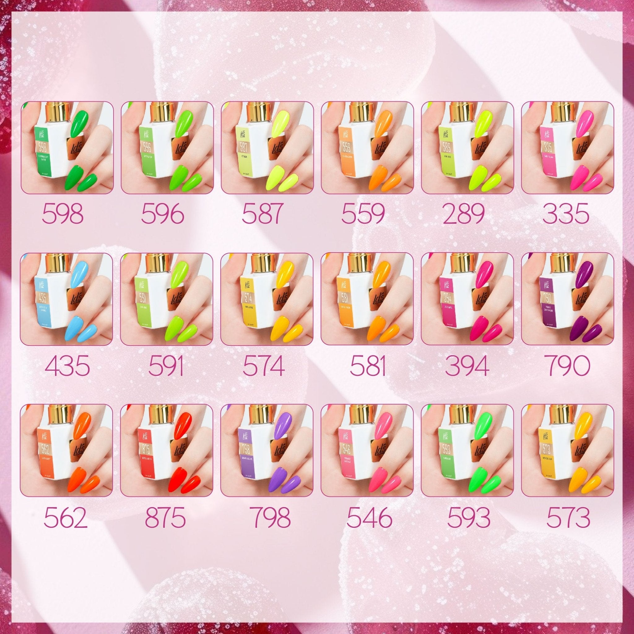 LDS Set of 36 Gel Polish (0.5oz) - Summer 1 - Retro Rampage Collection - DTK Nail Supply