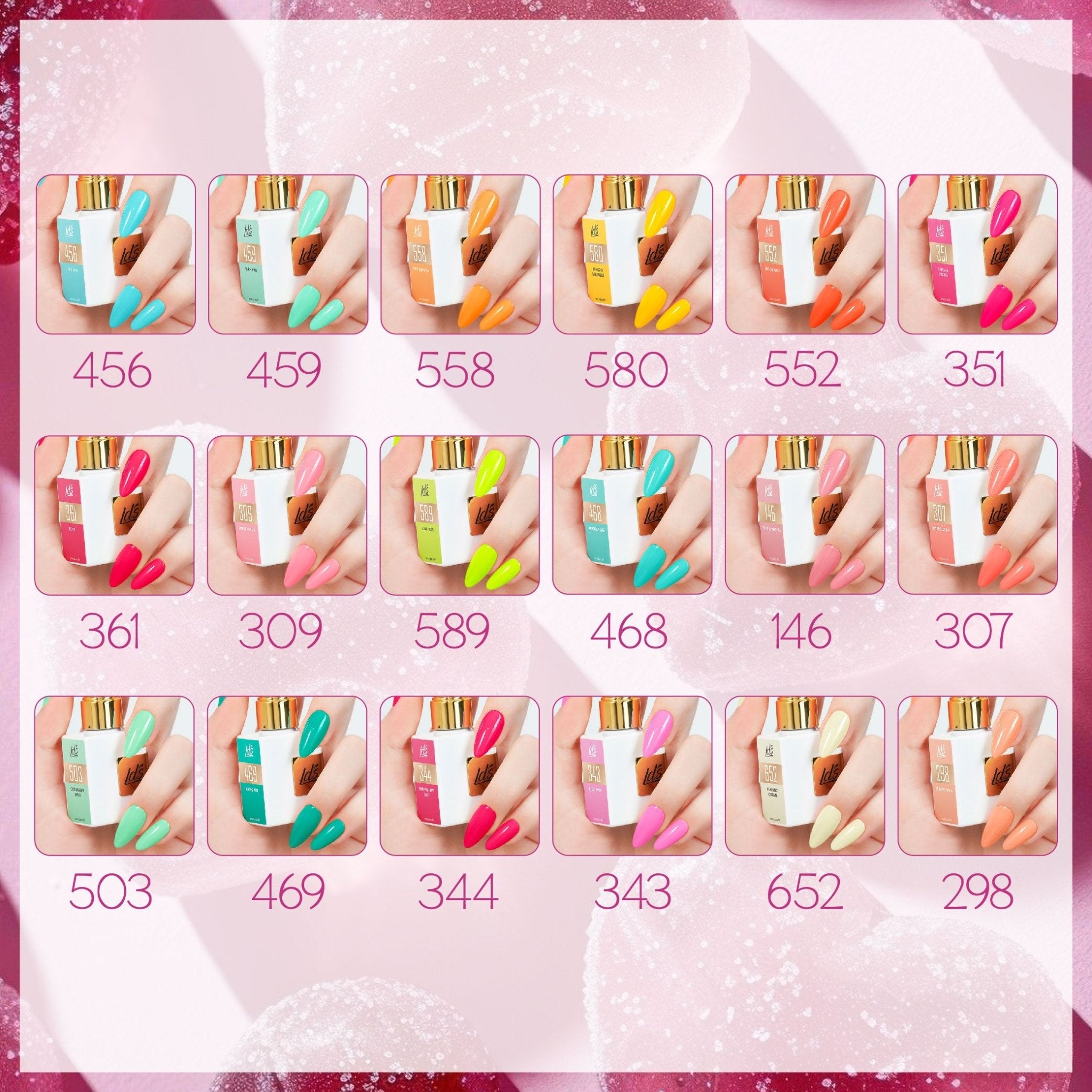 LDS Set of 36 Gel Polish (0.5oz) - Summer 1 - Retro Rampage Collection - DTK Nail Supply