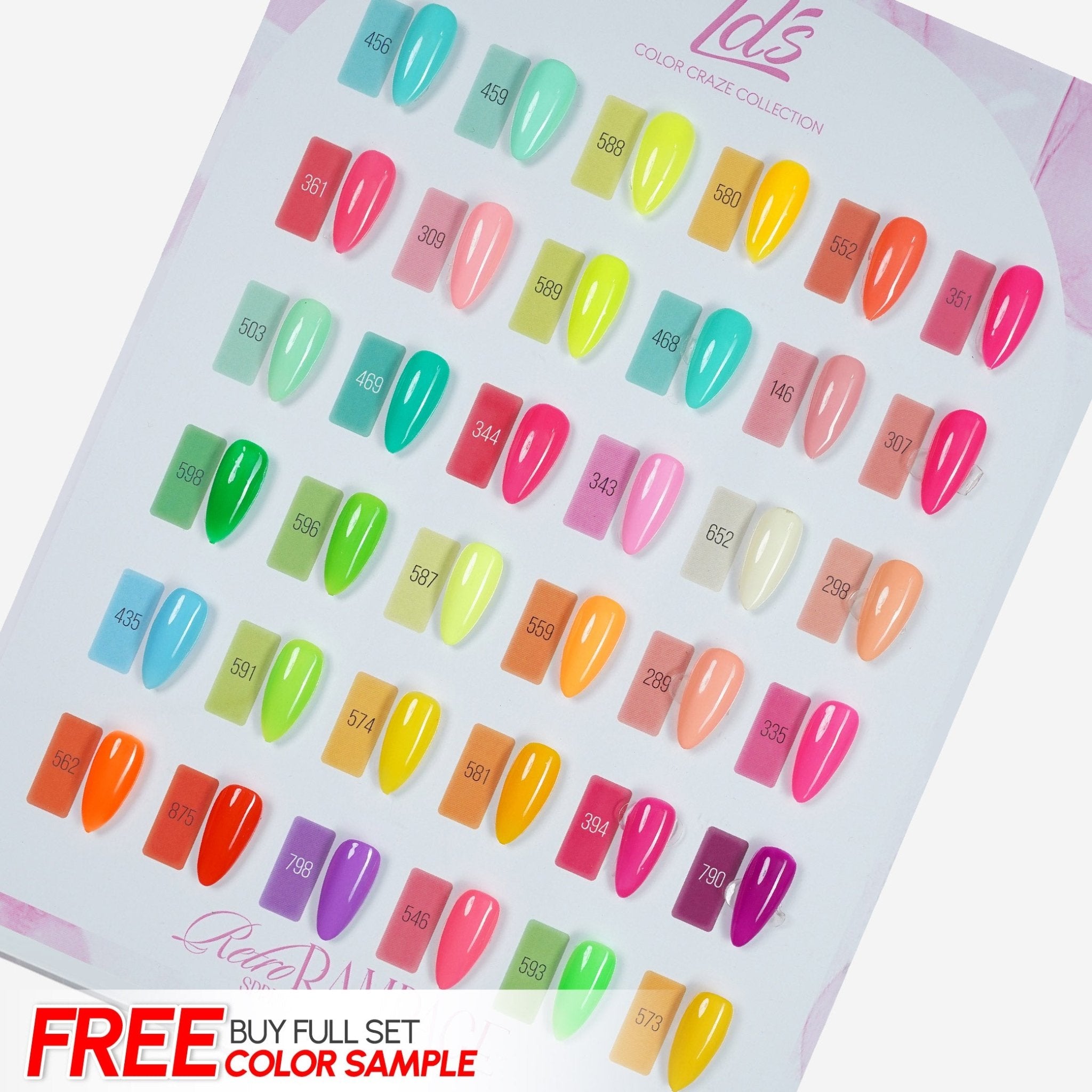 LDS Set of 36 Gel Polish (0.5oz) - Summer 1 - Retro Rampage Collection - DTK Nail Supply