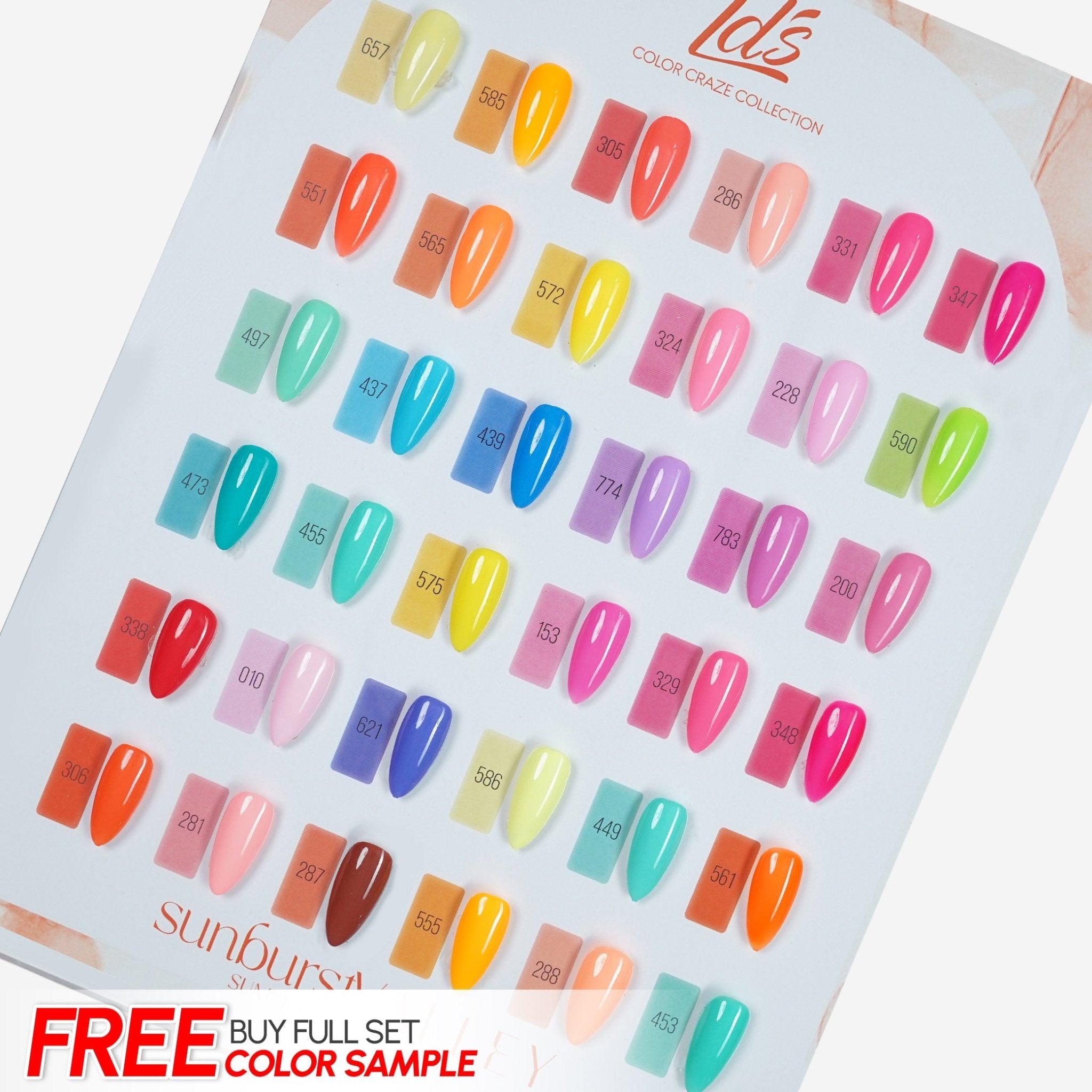 LDS Set of 36 Gel Polish (0.5oz) - Summer 2 - Sunburst Valley Collection - DTK Nail Supply