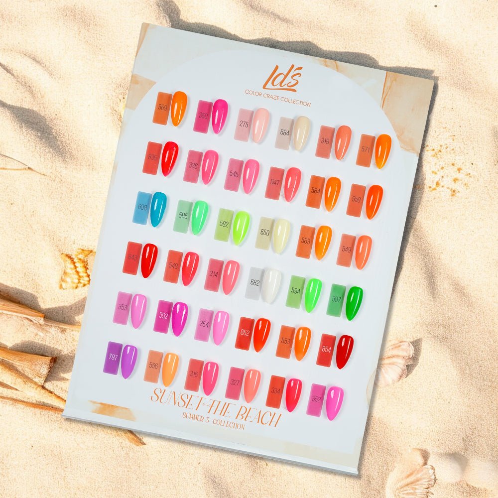 LDS Set of 36 Gel Polish (0.5oz) - Summer 3 - Sunset On The Beach Collection - DTK Nail Supply