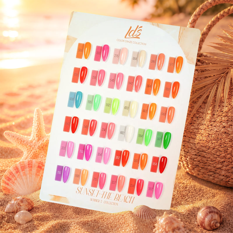 LDS Set of 36 Gel Polish (0.5oz) - Summer 3 - Sunset On The Beach Collection