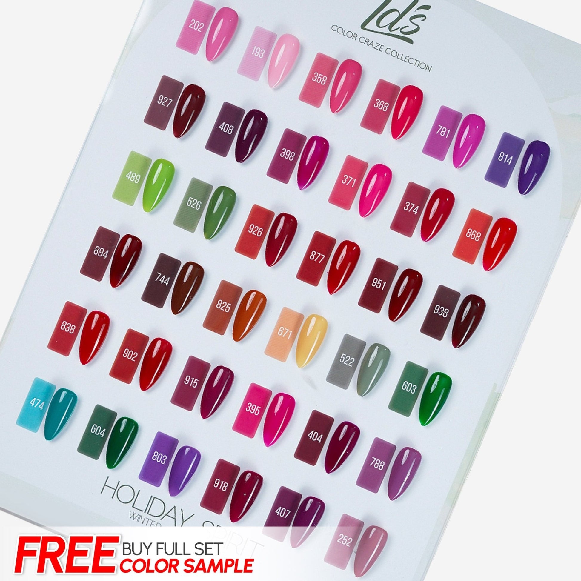 LDS Set of 36 Gel Polish (0.5oz) - Winter 1 - Holiday Spirit Collection - DTK Nail Supply