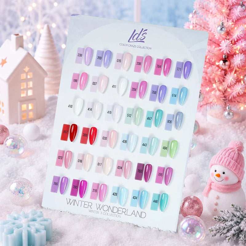 LDS Set of 36 Gel Polish (0.5oz) - Winter 3 - Winter Wonderland Collection - DTK Nail Supply