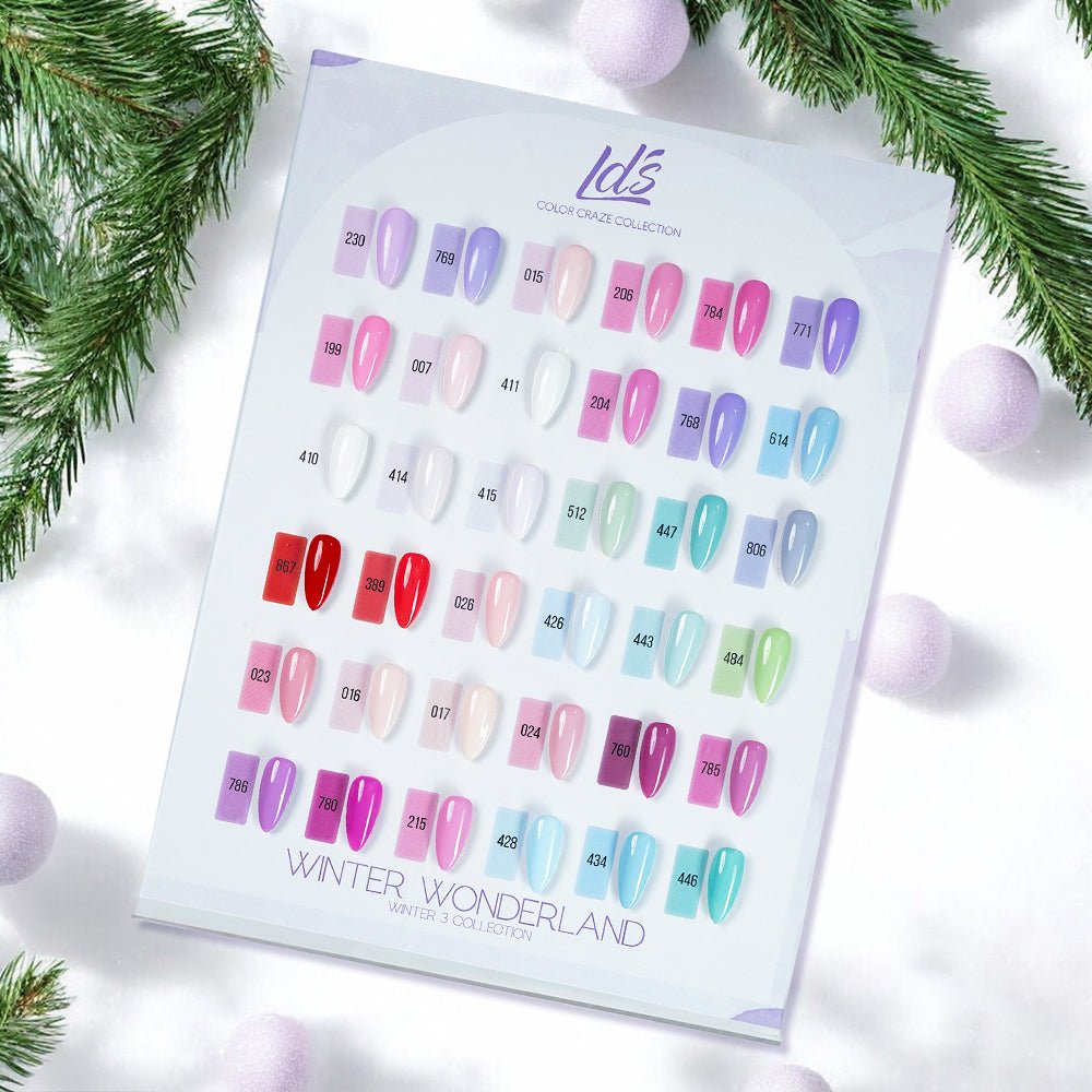 LDS Set of 36 Gel Polish (0.5oz) - Winter 3 - Winter Wonderland Collection - DTK Nail Supply