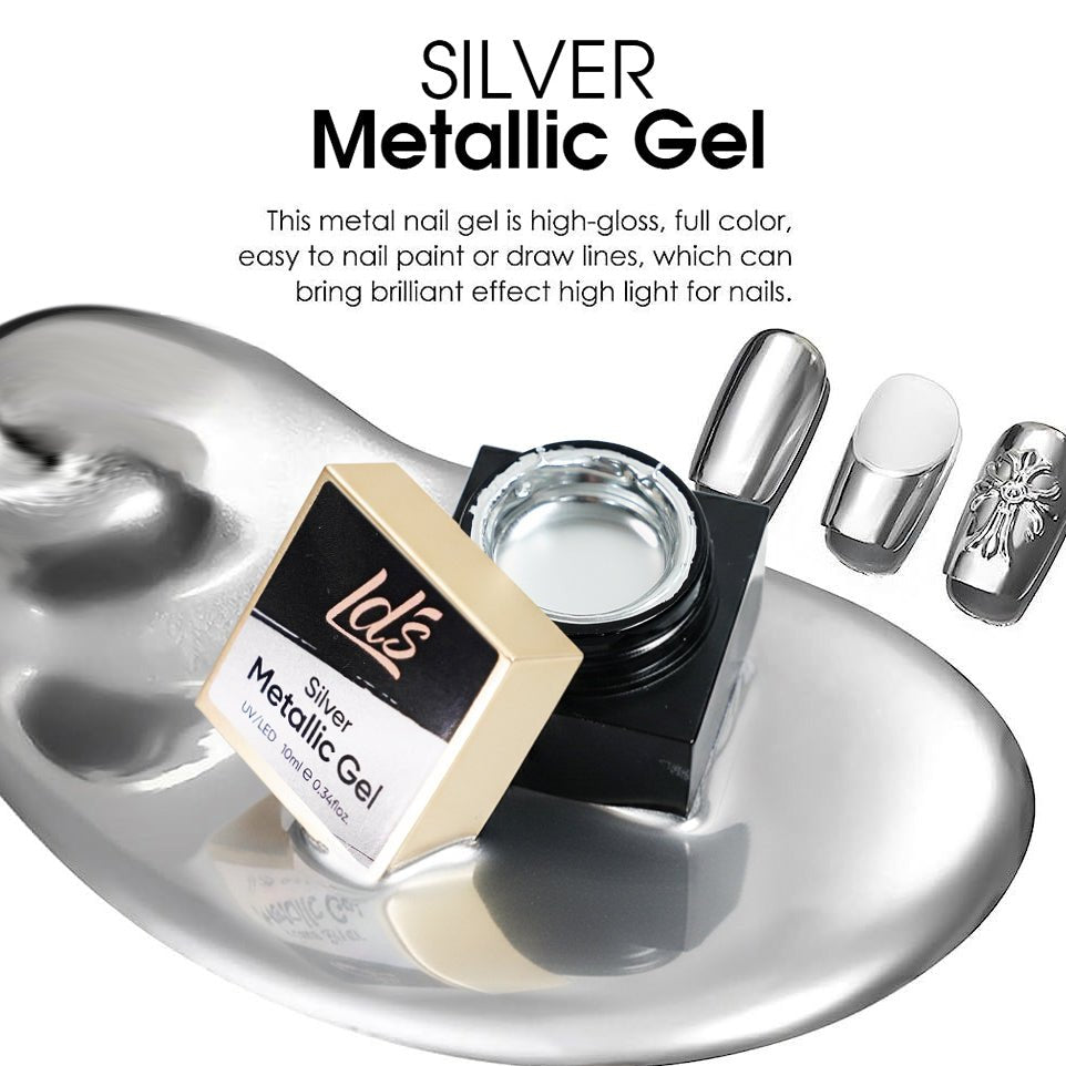 LDS Silver Metallic Gel - DTK Nail Supply