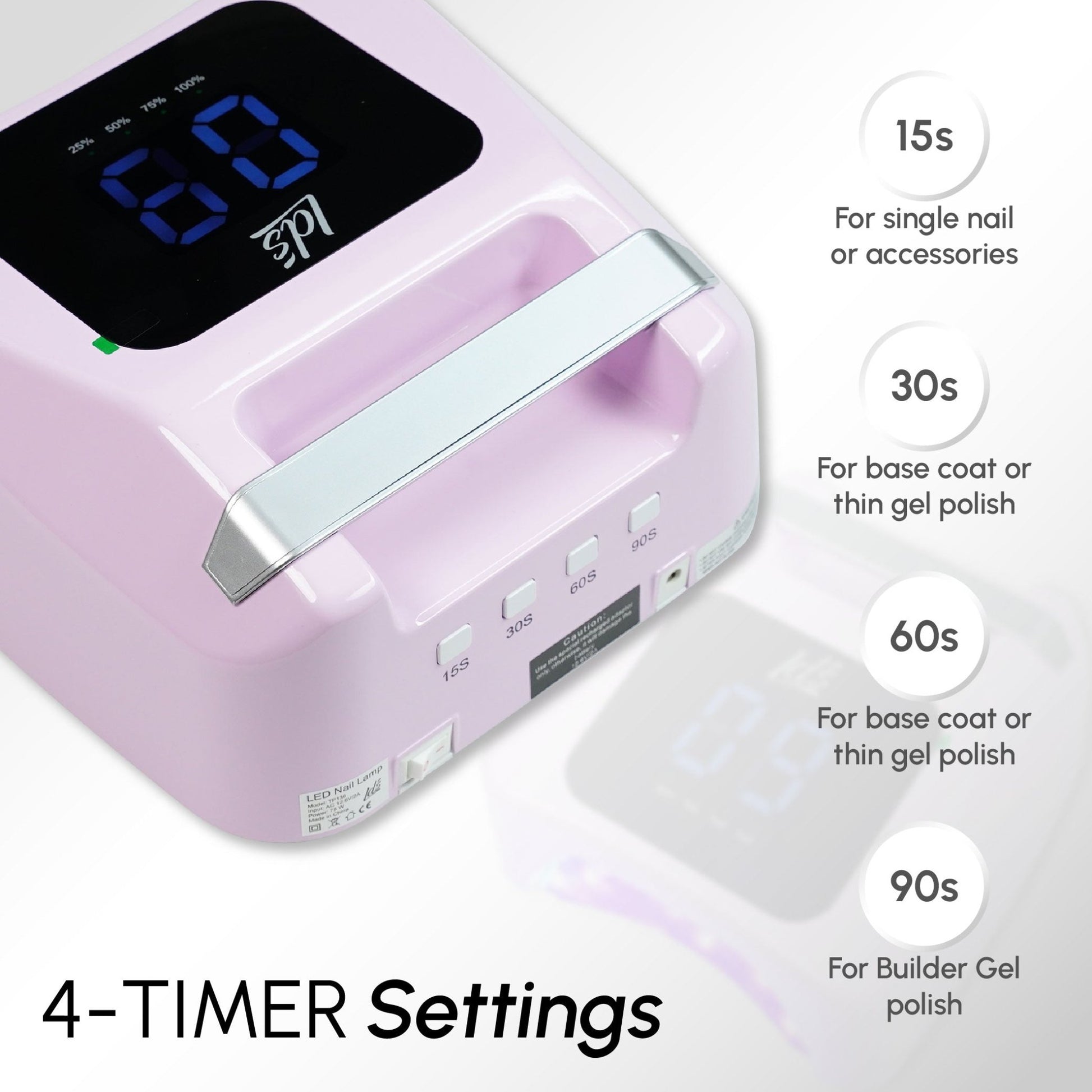 LDS UV/LED Nail Lamp - Pink - DTK Nail Supply