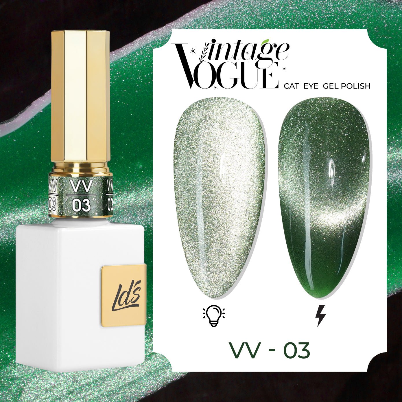 LDS VV CE - 03 - Vintage Vogue Cat Eye Gel Polish Collection - DTK Nail Supply