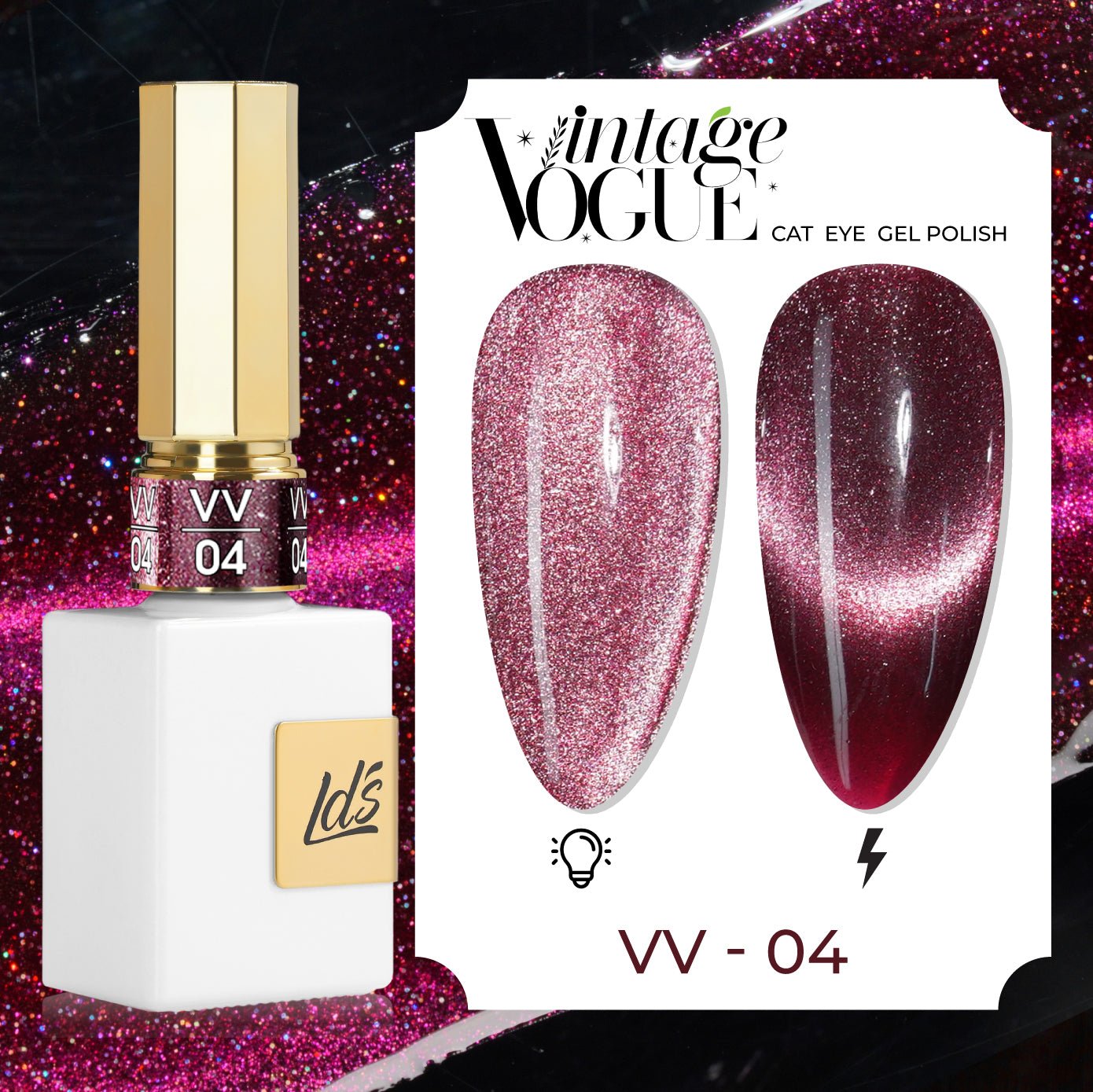 LDS VV CE - 04 - Vintage Vogue Cat Eye Gel Polish Collection - DTK Nail Supply