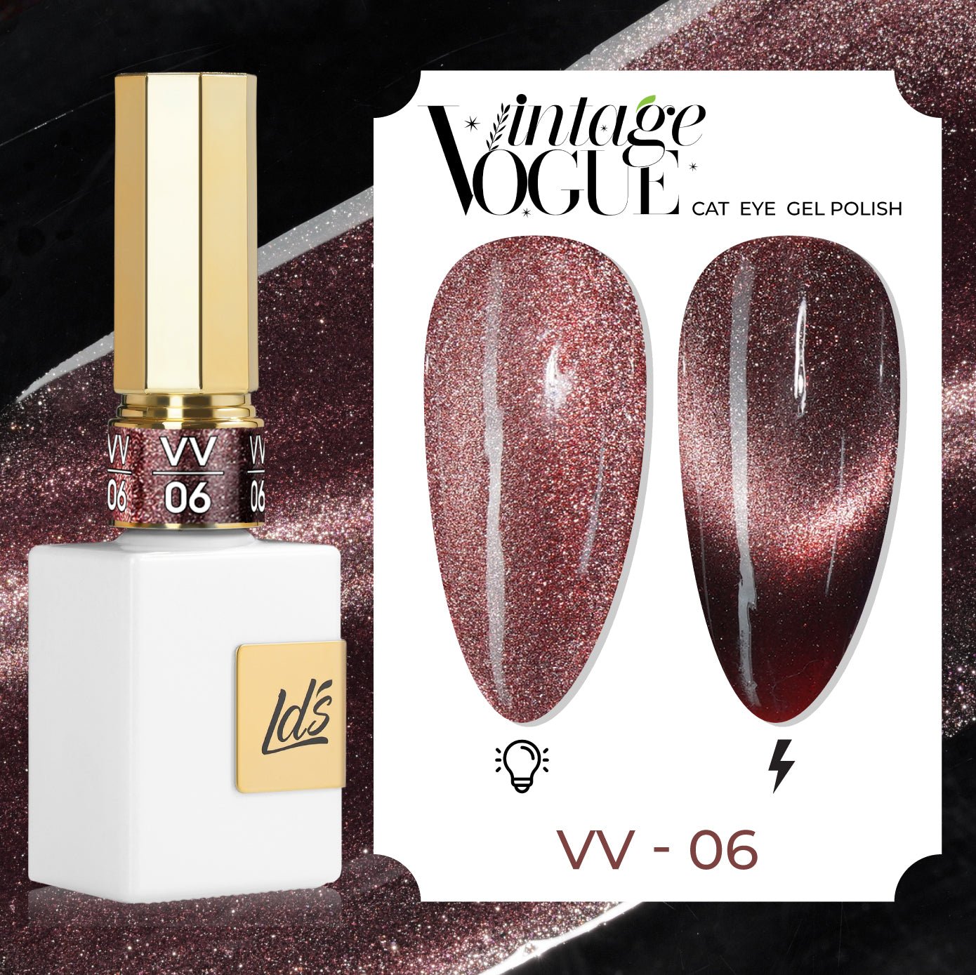 LDS VV CE - 06 - Vintage Vogue Cat Eye Gel Polish Collection - DTK Nail Supply