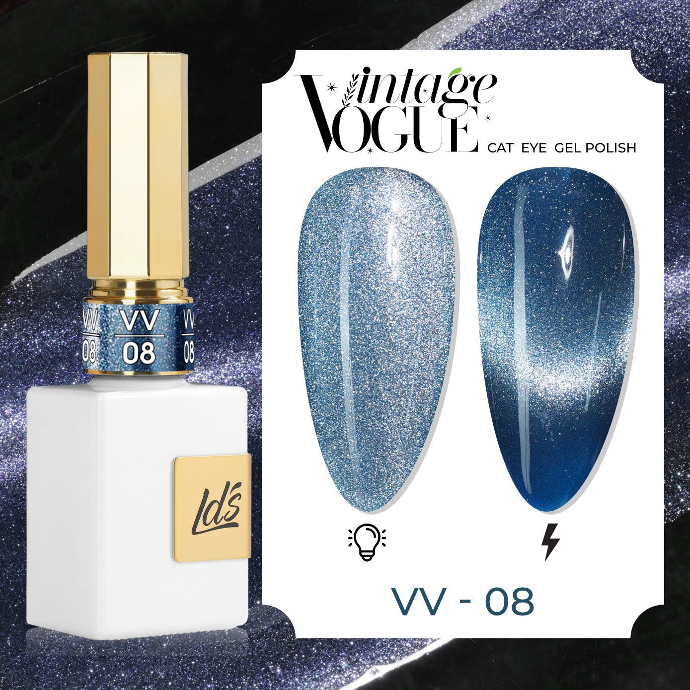 LDS VV CE - 08 - Vintage Vogue Cat Eye Gel Polish Collection - DTK Nail Supply