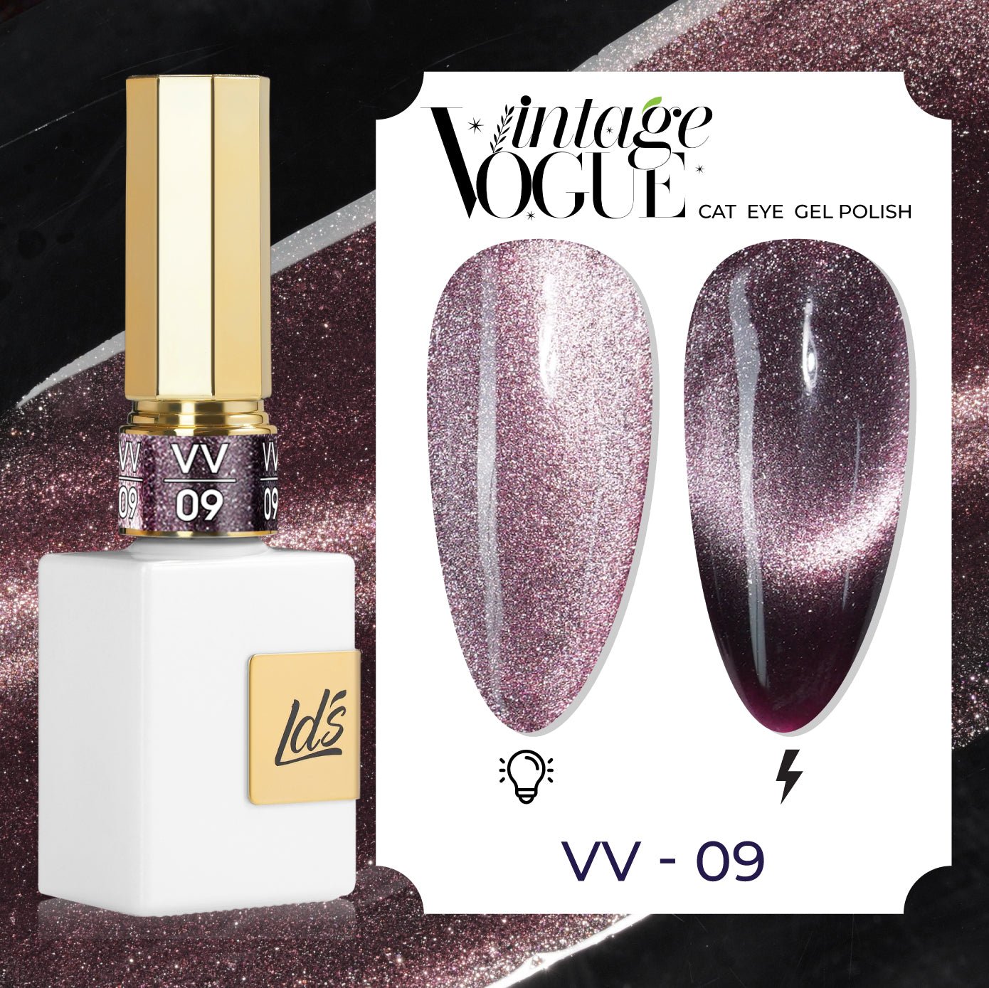 LDS VV CE - 09 - Vintage Vogue Cat Eye Gel Polish Collection - DTK Nail Supply