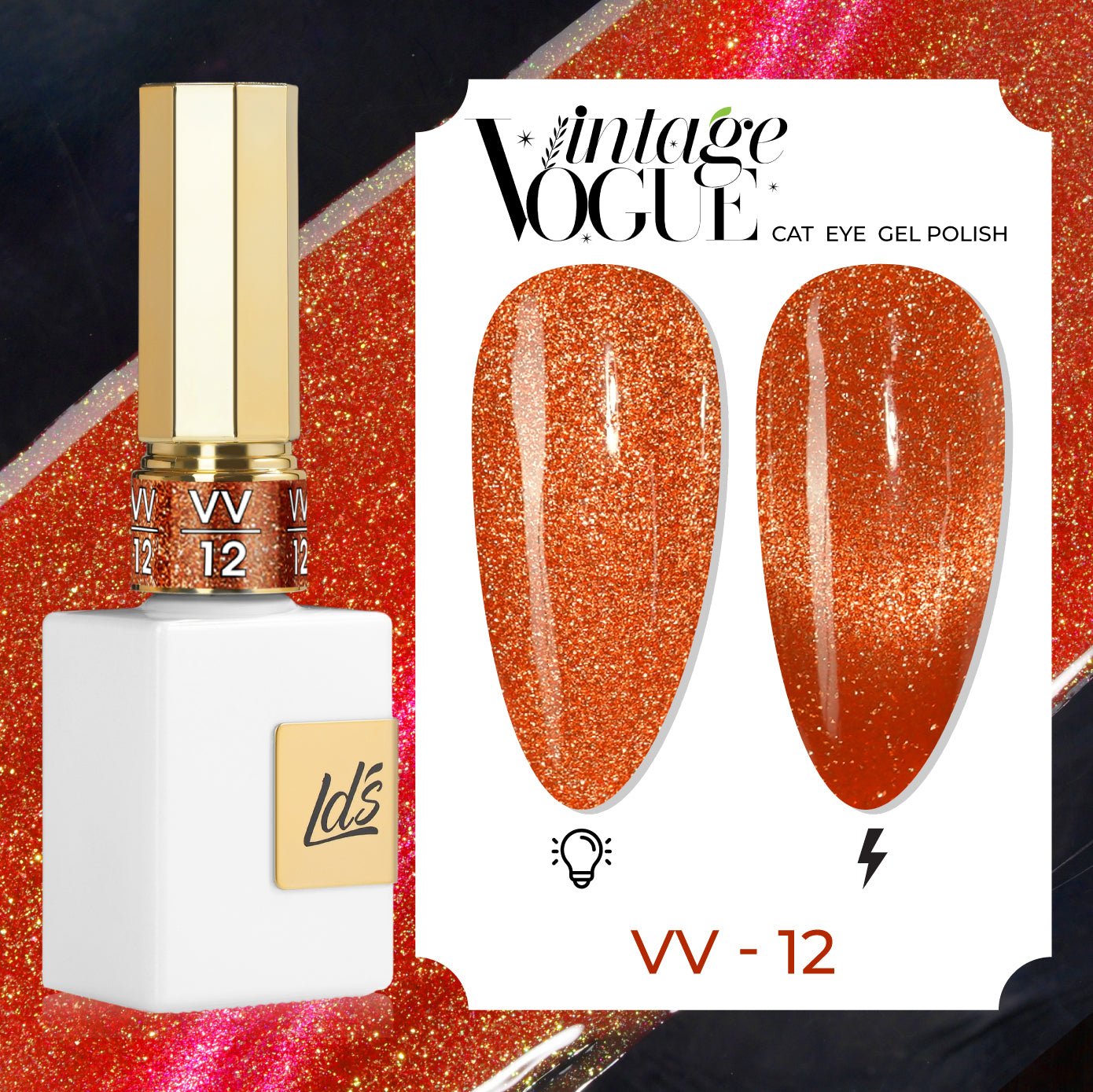 LDS VV CE - 12 - Vintage Vogue Cat Eye Gel Polish Collection - DTK Nail Supply