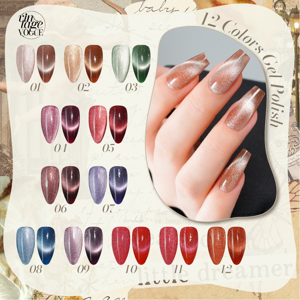 LDS VV CE - 12 - Vintage Vogue Cat Eye Gel Polish Collection - DTK Nail Supply