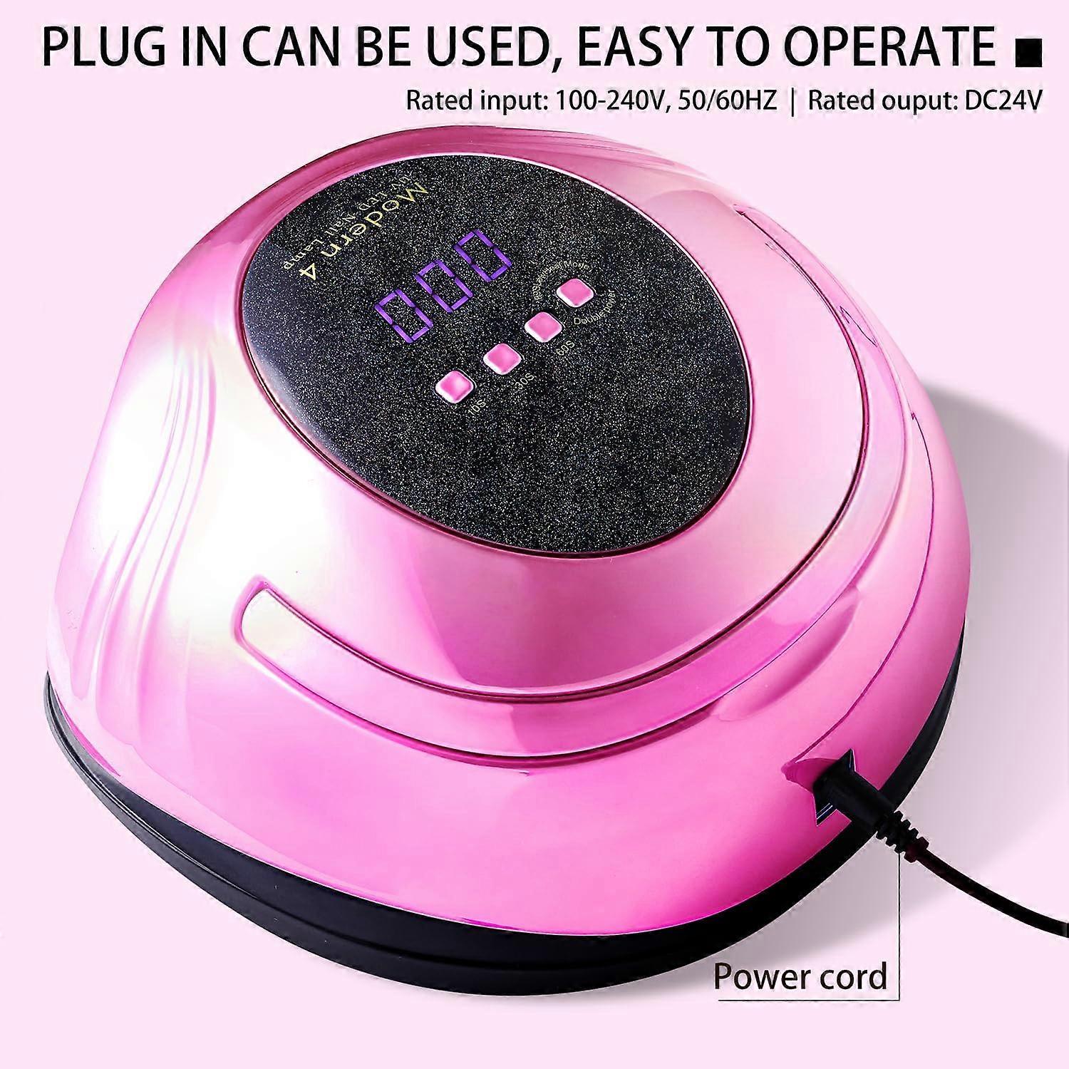 LED/UV Nail Lamps 108W 5X Plus - Pink - DTK Nail Supply