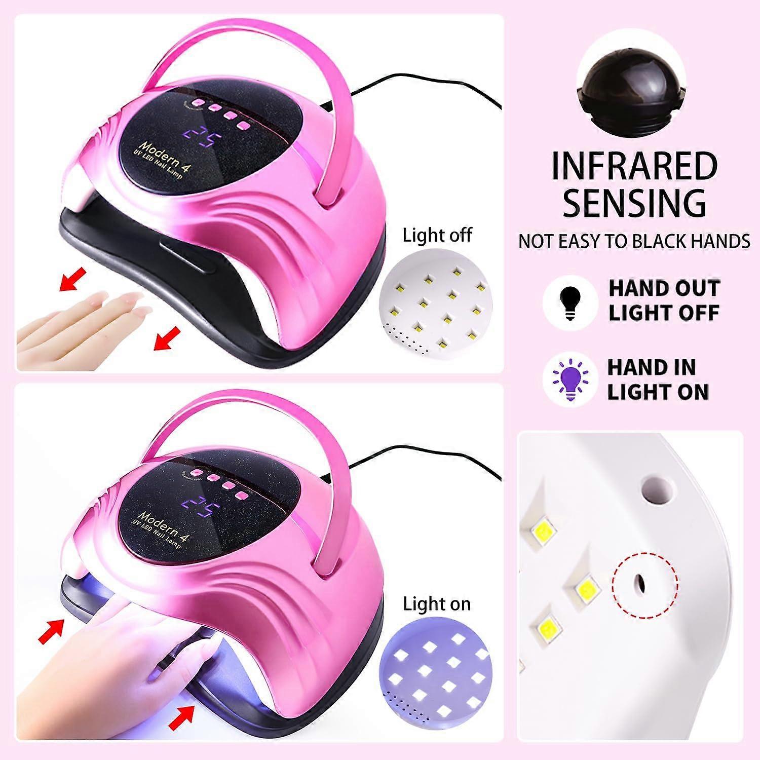 LED/UV Nail Lamps 108W 5X Plus - Pink - DTK Nail Supply