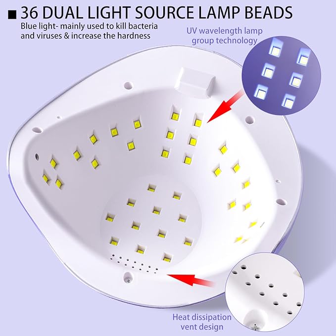 LED/UV Nail Lamps 108W 5X Plus - Purple - DTK Nail Supply