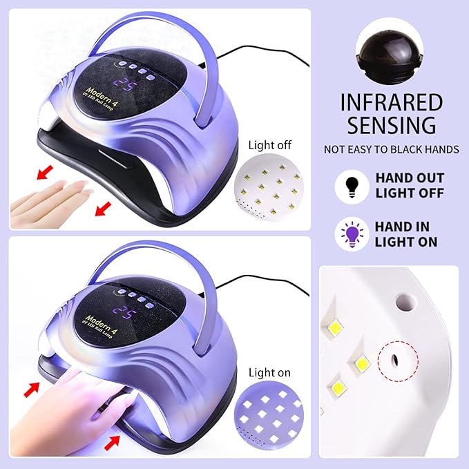 LED/UV Nail Lamps 108W 5X Plus - Purple - DTK Nail Supply