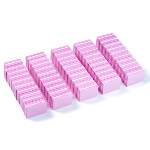Mini Double - sided Sanding Buffer - Pink (Pack of 50pcs) - DTK Nail Supply