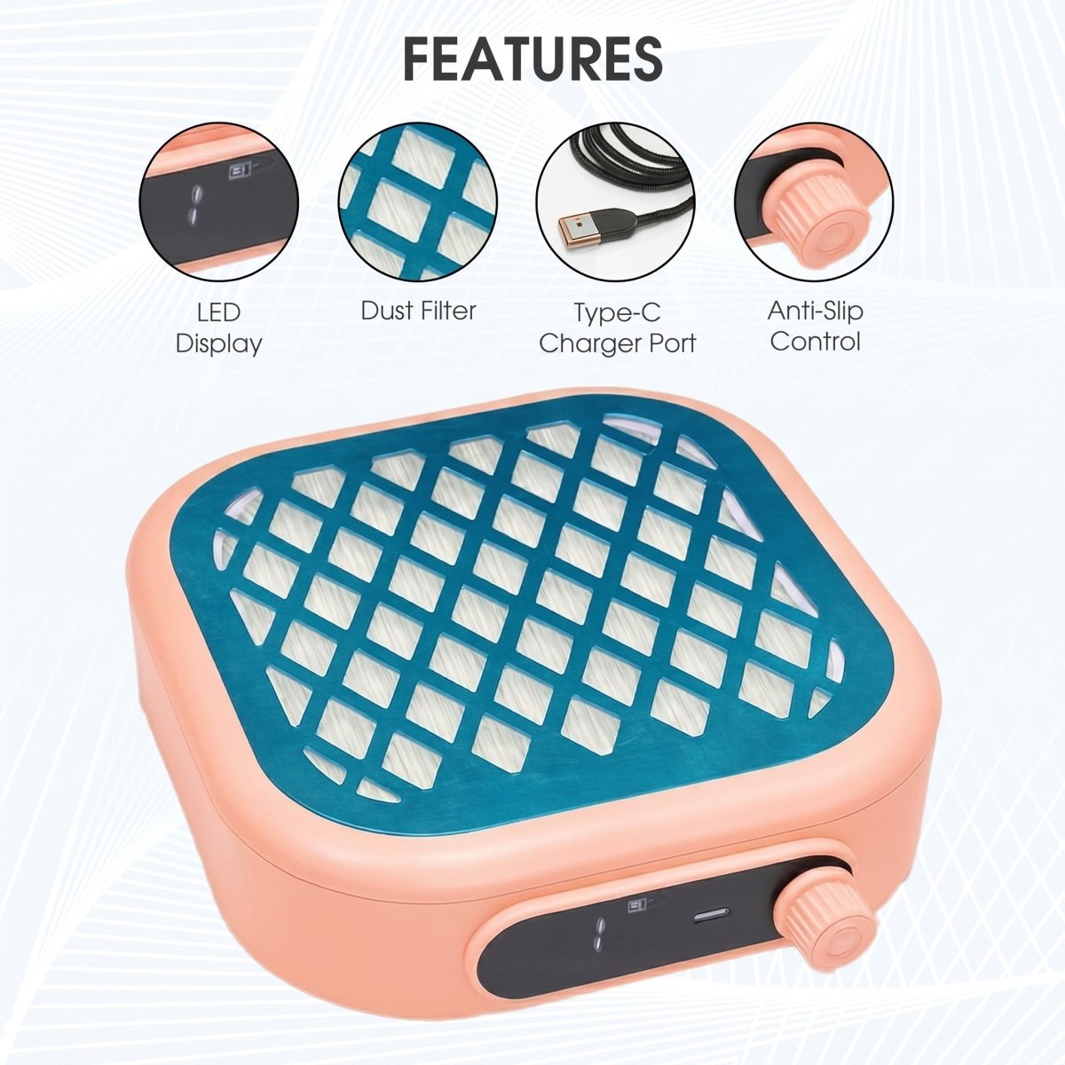 Mini Nail Dust Collector - Pink- DTK Nail Supply