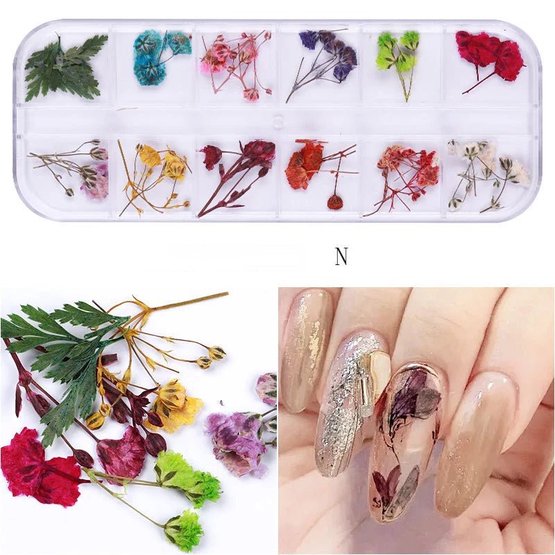 Mix Dried Flowers Nail Decorations - N - DTK Nail Supply