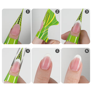100Pcs Nail Form Extension Sticker - Green