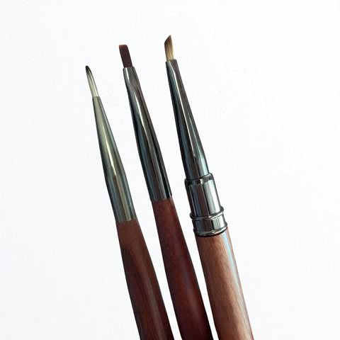 Nail Brush Acrylic Round Wood Handle - DTK Nail Supply