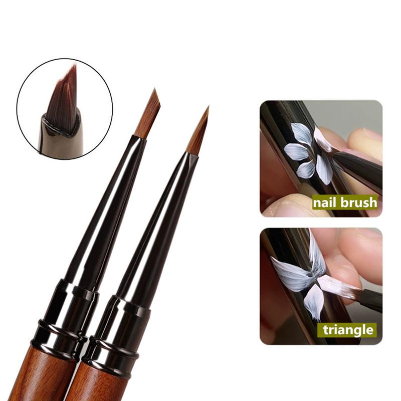 Nail Brush Acrylic Round Wood Handle - DTK Nail Supply