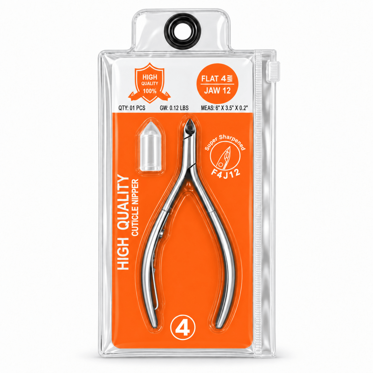Nail Cuticle Nipper F4J12 - Flat 4mm - Jaw 12 - DTK Nail Supply