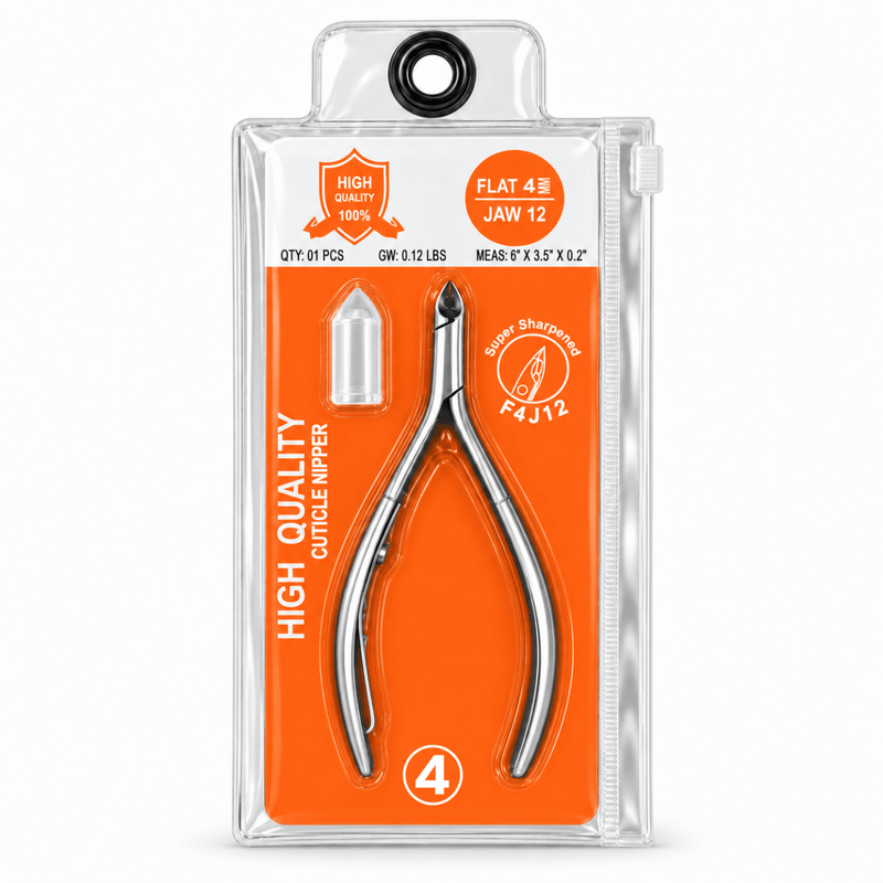 Nail Cuticle Nipper F4J12 - Flat 4mm - Jaw 12 - DTK Nail Supply