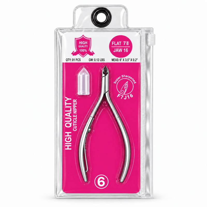 Nail Cuticle Nipper F7J16 - Flat 7mm - Jaw 16 - DTK Nail Supply