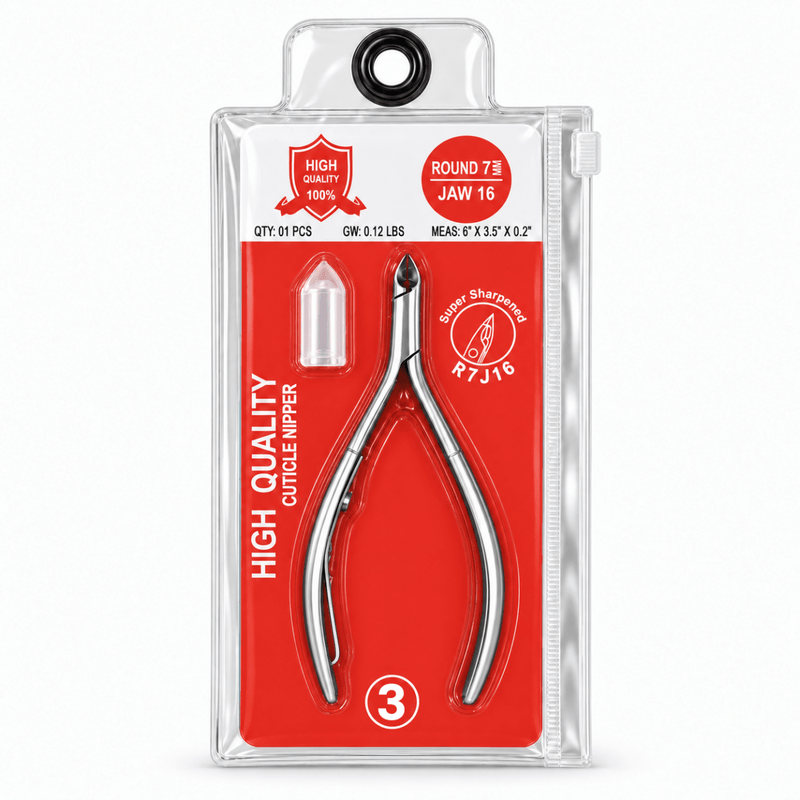 Nail Cuticle Nipper R7J16 - Round 7mm - Jaw 16 - DTK Nail Supply