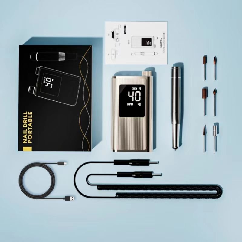 Nail Drill Portable - Grey Gold - DTK Nail Supply