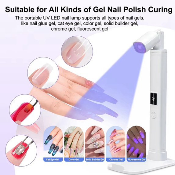 Nail Lamp Mini UV LED Nail Dryer Stand Lamp Portable - DTK Nail Supply