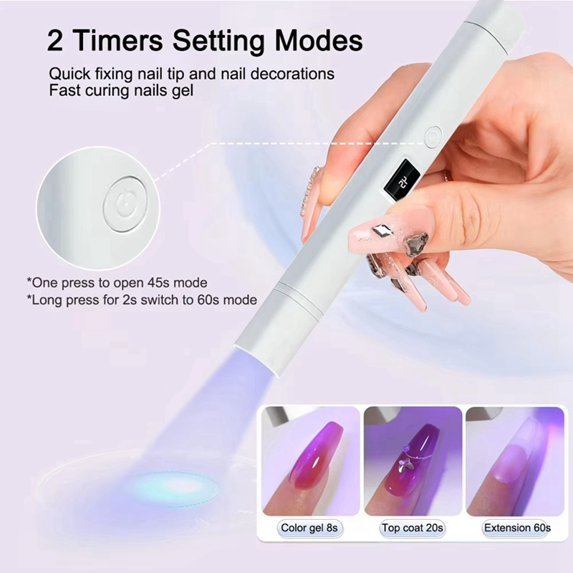 Nail Lamp Mini UV LED Nail Dryer Stand Lamp Portable - DTK Nail Supply