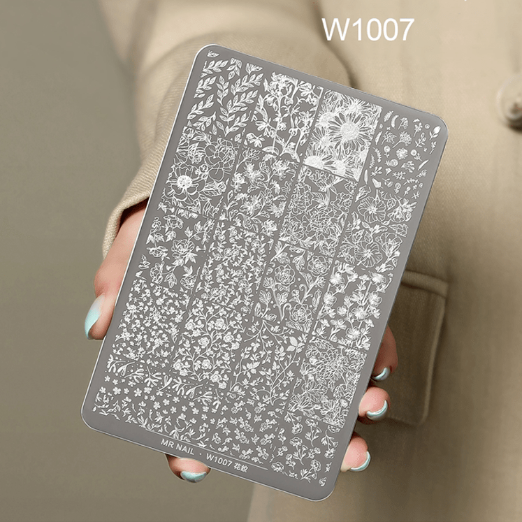 Nail Printing Steel Plate W1007 - Pattern Style - DTK Nail Supply
