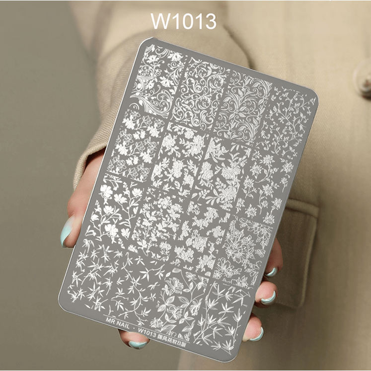 Nail Printing Steel Plate W1013 - Style pattern B version - DTK Nail Supply
