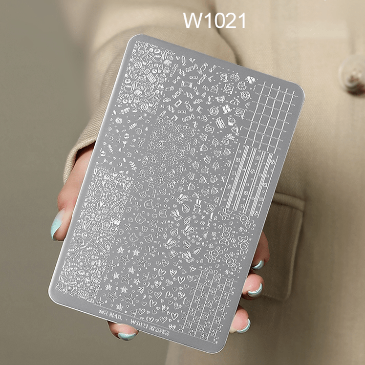 Nail Printing Steel Plate W1021 - Sweet pattern - DTK Nail Supply