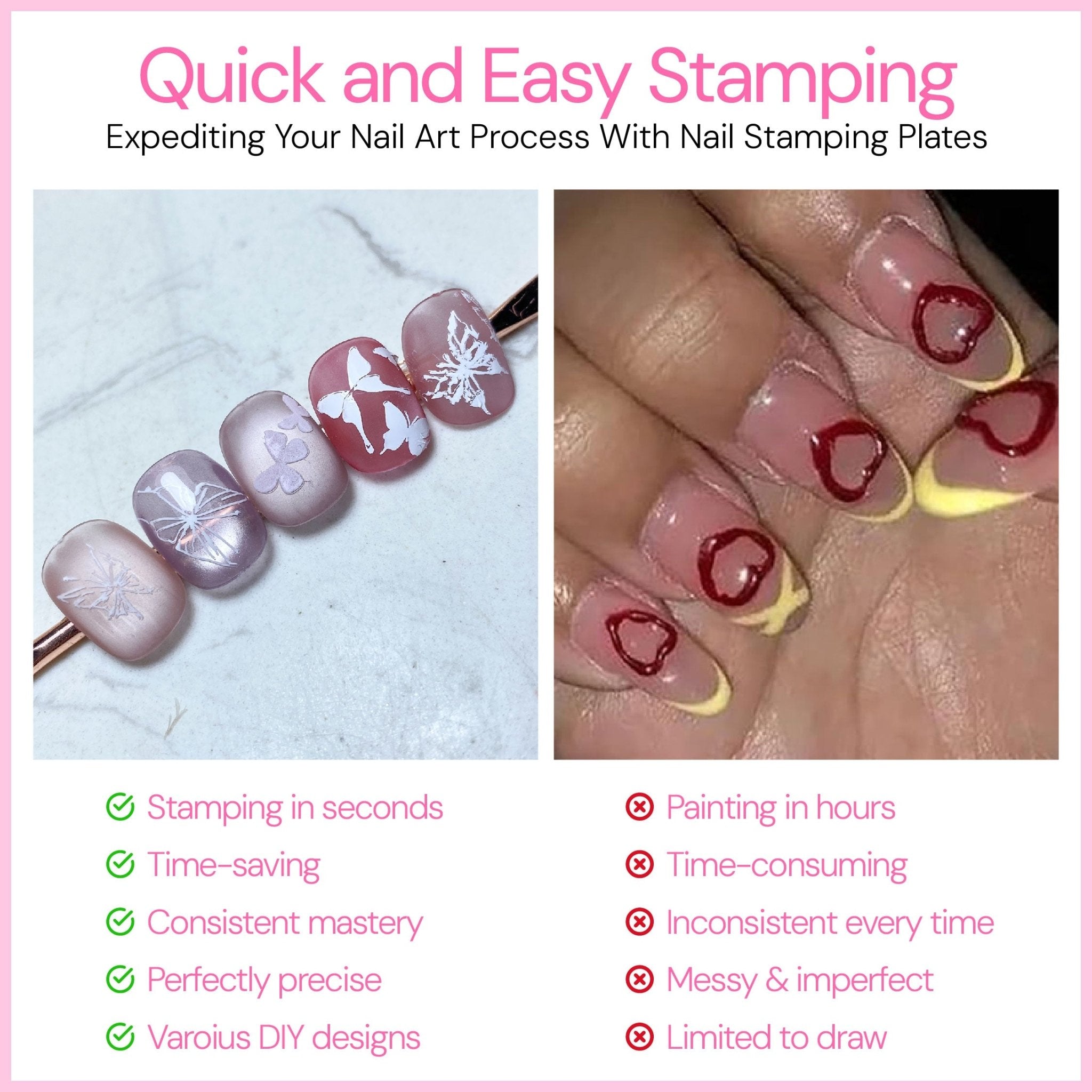 Nail Printing Steel Plate XY10 - Hearts - DTK Nail Supply