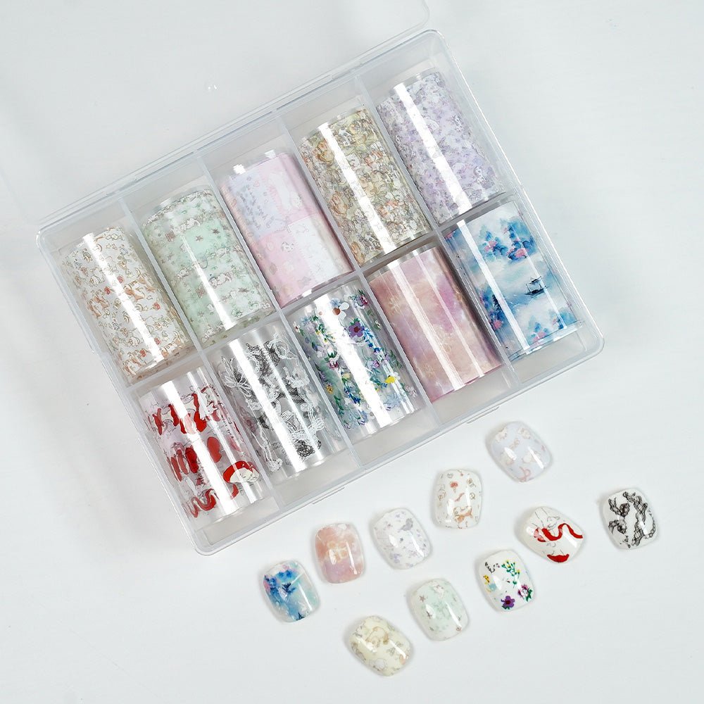 Nail Transfer Foil 3 - Cat & Bow & Flower Pattern - M363 - DTK Nail Supply