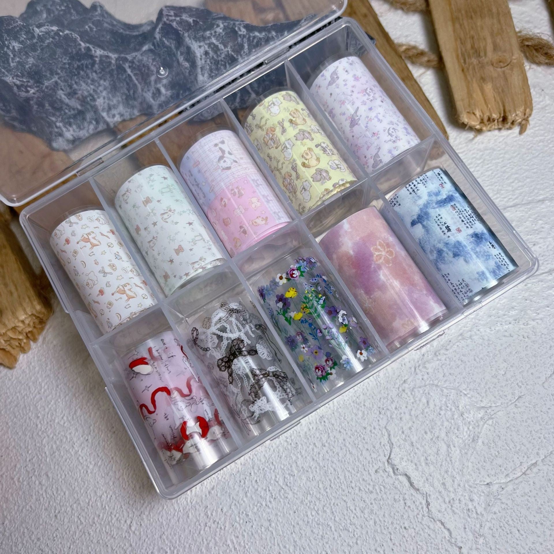 Nail Transfer Foil 3 - Cat & Bow & Flower Pattern - M363 - DTK Nail Supply