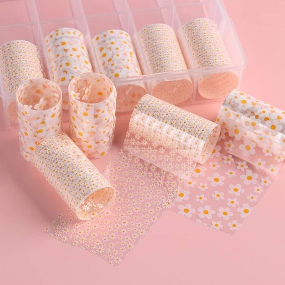 Nail Transfer Foil - Daisy Flowers - W9 - DTK Nail Supply