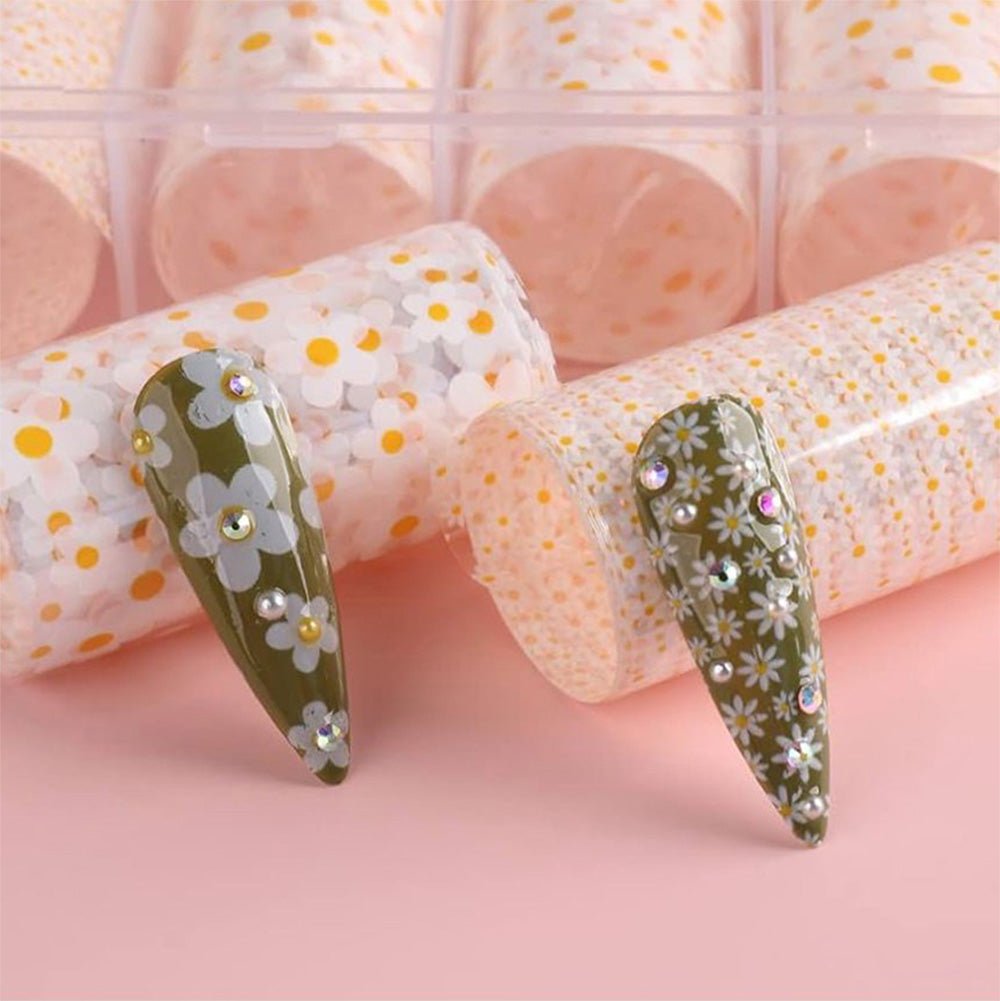 Nail Transfer Foil - Daisy Flowers - W9 - DTK Nail Supply